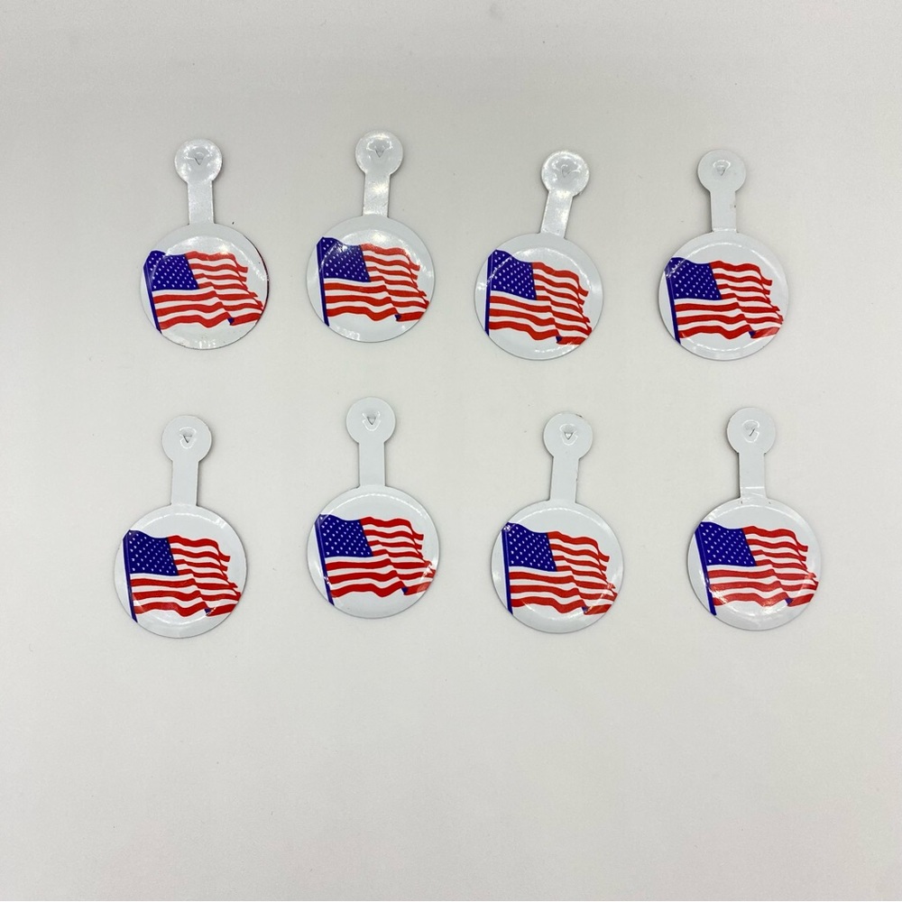 United States Flag Fold Over Style Pin Patriotic Voted Vintage Lot Of 8
